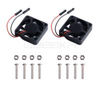 GeeekPi Raspberpoppi-Ventilateur de refroidissement LED,transparent,noir,4010 lumière bleue RVB pour Raspberry Pi 4B,3B +,3,1 jeu,2 paquets,40x40x10 - Type Black