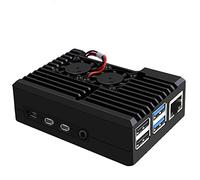 GeeekPi Raspberry Pi 4 Boîtier avec Double Ventilateur,Raspberry Pi 4 Boîtier en Aluminium avec Ventilateur de Refroidissement pour Raspberry Pi 4 modèle B (Ventilateur 2510)