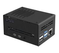 GeeekPi Boîtier Aluminium pour Raspberry Pi 4 avec Ventilateur et Dissipateur Thermique - Compatible avec Modèle B et POE Hat