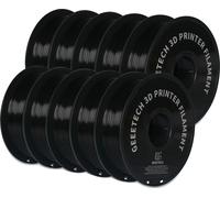 GEEETECH Filament 3D, 10 kg de poids, 1,75 mm de diamètre, PETG noir 10Kg