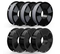 GEEETECH Filament PETG - Noir - 3 x 1 kg + gris - 3 x 1 kg - Pour imprimante 3D