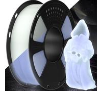GEEETECH Filament PLA 1,75 mm, Filament PLA Glows in the Dark pour imprimante 3D,Bobine de 1 kg, Lumineux Blanc