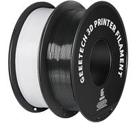 GEEETECH Filament PLA 1,75 mm, PLA 2kg pour imprimante 3D, 2 bobines,bobine de 1kg blanc et Noir