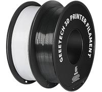 GEEETECH Filament PLA 1,75 mm, PLA 2kg pour imprimante 3D, 2 bobines,bobine de 1kg blanc et Noir