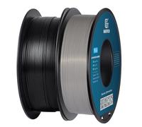 GEEETECH Filament PLA 1,75mm 2KG, PLA Filament pour imprimante 3D, Précision Dimensionnelle +/- 0.03 mm, Total 2kg, 1kg par Bobine, Noir+Gris