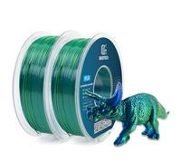GEEETECH Filament PLA effet soie Double couleur 1,75 mm,Silk PLA Pour imprimante 3D,2kg,Bleu et vert