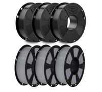 GEEETECH Filament PLA - Noir - 3 x 1 kg + gris - 3 x 1 kg - Pour imprimante 3D