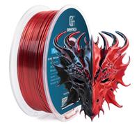 GEEETECH Filament PLA Soie 1.75mm Bobine de 1KG, Bicolore Noir Rouge