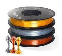 GEEETECH Filament Silk PLA 1,75 mm pour imprimante 3D, filament PLA 0,5 kg par bobine 3 bobines (doré+argent+cuivre)