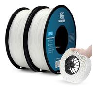 GEEETECH Filament TPU 95A 1.75mm,95A Filament Flexible TPU pour Imprimante 3D, 2 bobines de 1 kg,Blanc+Blanc