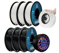 GEEETECH Filament TPU - Noir - 3 x 1 kg + blanc - 3 x 1 kg - Pour imprimante 3D