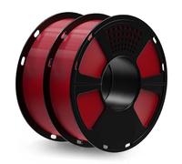 GEEETECH PETG Filament 2KG, filament 1,75 mm pour imprimante 3D, 1 kg par bobine, 2 bobines, Rouge+Rouge