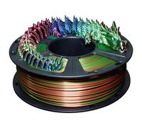 GEEETECH Tricolor Silk PLA Filament 1,75 mm, pour imprimante 3D, 1 kg/Bobine, soie rouge, bleu, vert
