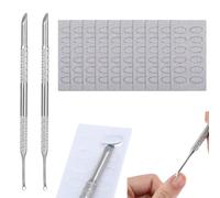GEEHUA Lot de 2 repousse-cuticules avec 12 000 pièces de papier de verre - Repousse-cuticules - Spatule Cuticle Pusher en acier inoxydable - Outil pour manucure et faux ongles