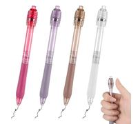 GEEHUA Lot de 4 stylos à bille à encre gel rotatifs anti-stress à pointe fine de 0,5 mm avec boîte à séchage rapide, stylos neutres pour l'écriture et le dessin, cadeaux scolaires et de bureau