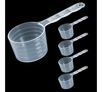 GEEHUA Lot de 5 Cuillères Doseuses Transparentes 50 ml avec Graduation de 10 à 50 ml pour Détergent, Protéine et Café