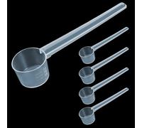 GEEHUA Lot de 5 cuillères doseuses transparentes graduées de 5 g avec graduation de 2 g, 3 g, 4 g pour lessive, poudre de protéine, café