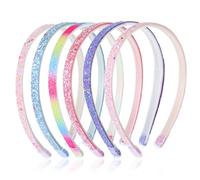 GEEHUA Lot de 6 bandeaux à paillettes pour femme, bandeaux à paillettes pour filles, bandeaux à confettis arc en ciel, bandeaux antidérapants pour décoration de fête, accessoires pour cheveux