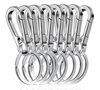 GEEHUA Lot de 8 Porte Clés en Métal Robuste, Mousqueton Porte Clé en Alliage de Zinc Mousqueton en Métal Porte Clés de Voiture en Acier Inoxydable À Libération Rapide Pour Homme et Femme