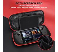 Geek Art Play Étui de Transport pour Steam Deck, Coque Rigide Antichoc pour Voyage, avec Housse de Protection pour Console Steam Deck et Accessoires de Jeu - Noir et Rouge.