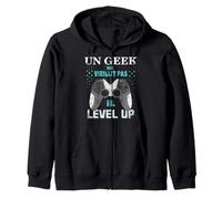 Geek Humour Ado I Un Geek Ne Vieillit pas Il Level Up pour homme Sweat à Capuche