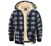 GEEK LIGHTING Sweats à Capuche Garçon Veste Polaire à Carreaux Sweat Zippé Enfant Doublée Veste à Capuche Enfant Fermeture éclair Sweatshirt d'hiver épaisse Veste à Capuche Chaude S-2XL