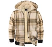 GEEK LIGHTING Sweats à Capuche Garçon Veste Polaire à Carreaux Sweat Zippé Enfant Doublée Veste à Capuche Enfant Fermeture éclair Sweatshirt d'hiver épaisse Veste à Capuche Chaude S-2XL