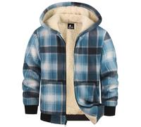 GEEK LIGHTING Sweats à Capuche Garçon Veste Polaire à Carreaux Sweat Zippé Enfant Doublée Veste à Capuche Enfant Fermeture éclair Sweatshirt d'hiver épaisse Veste à Capuche Chaude S-2XL