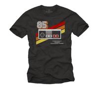 Geek Shirt Homme - Vintage Gamer Tee - Super Old School Game Controller Noir M L
