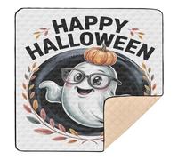 Geek Spirit Happy Halloween Tapis de jeu rembourré doux pour bébé au sol imperméable pour nouveau-nés, bébés, nourrissons, tout-petits, 127 x 127 cm