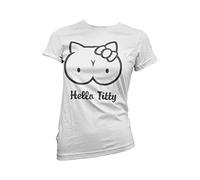 Geek - T-Shirt Girl Hello Titty - White (S)