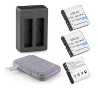 GeeKam Kit Batterie NP-40, 3 x 1500mAh Batteries Rechargeables avec Chargeur NP 40 pour Caméscopes, Compatible avec Casio NP-40, Kodak LB-060, GE GB-60 (Incompatible avec Fuji NP40)