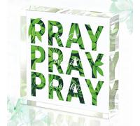 GEEKBEAR Accessoires de bureau mignons et inspirants tropicaux, cadeaux chrétiens pour femmes, verset de la Bible, 10,2 x 10,2 cm - Acrylique (04. Tropical)