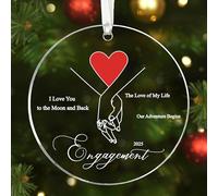 GEEKBEAR Cadeaux de fiançailles pour couples, Just Engaged Bride to Be cadeaux, femmes sa fiancée - Ornements en acrylique (03. Love)