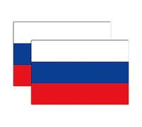 GEEKBEAR Lot de 2 aimants de voiture avec drapeau national de la Russie - Panneau magnétique réfléchissant imperméable et durable - 15,2 x 10,2 cm