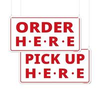 GEEKBEAR Lot de 2 panneaux Order Here Pick Up Here, blanc