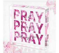 GEEKBEAR Rose Inspirational Pray Cute Office Desk Accessories, Christian Gifts for Women, Bible Verse, 10,2 x 10,2 cm - Acrylique (01. Rose)