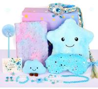 GEEKEO Cadeau Fille 5 6 7 8 9 10+ Ans, Reine des Neiges Fille Cadeau Journal Intime Secret, Stylo, Peluche Oreiller Masque Yeux Bijoux DIY Bandeau Cheveux Jouet Cadeaux Anniversaire pour Fille Enfant