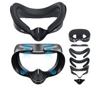 GEEKERA Interface de visage compatible avec Meta/Oculus Quest 3S, Meta Quest 3S Face Cover Pad Protector avec coussinet de visage en PU et tissu en mousse de glace, coque en silicone Quest 3S