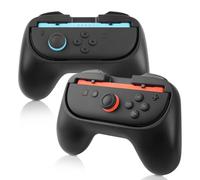 GEEKERA Lot de 2 poignées de manette compatibles avec Nintendo Switch 2 Joy-Cons, support confortable pour accessoires Switch, noir