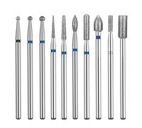 GeekerChip 10 Pièces Forets à Ongles,Professionnel Ponceuse Ongles Les Accessoires,Kit Tête de Fraisage des Ongles pour Ongles Polir et Exfolier,pour Manucure Pédicure