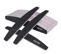 GeekerChip 20Pcs Limes a Ongles,Lime à Ongles Professionnelle,Lime a Ongles 100/180 Double Face Lavable,Nail Art en Gel Acrylique Naturel Pour la Manucure,Pour Les Salons De Manucure(Noir)