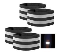 GeekerChip 4 Pièces Brassard Réfléchissant,Brassard Réfléchissant Running,Bande Réfléchissante Course Réglable,pour Le Jogging en Plein air Cyclisme randonnée(Noir)