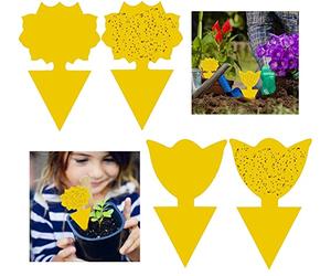 GeekerChip 50pcs Plug-in Pièges à Insectes Pièges Engluées Autocollants Colle Double,ES Mouches des Feuilles et la vermine,idéal pour Les Plantes sur Le Balcon ou dans Le Jardin(2 Formes)