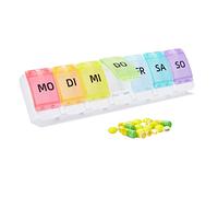 GeekerChip Boîte à pilules 7 jours,boîte à médicaments,boîte à pilules 7 jours,facile à ouvrir(version allemande)