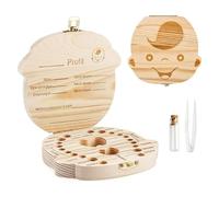 GeekerChip boîte pour dents de lait(Garçon),cadeau pour enfants en bois de souvenir, boîte en bois pour ranger les dents [Version française]