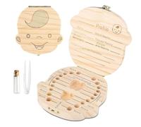 GeekerChip boîte pour dents de lait(Garçon),cadeau pour enfants en bois de souvenir, boîte en bois pour ranger les dents [ Version italienne]