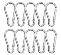 GeekerChip Lot de 10 Grands Mousquetons,Mousqueton Charge maximale de 120 kg,6 * 76 mm,ne rouillent Pas, Crochets d'escalade galvanisés,Mousqueton pour Porte-clés, hamacs, Camping, pêche, auvents etc