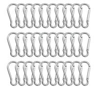 GeekerChip Lot de 30 Petit Mousqueton,Mousquetons en Aluminium Porte Clef Mousqueton,3.6 * 41 mm,pour Sac à Dos Laisse Chien Camping Randonnée Pêche Voyage(Argent)