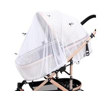 GeekerChip Moustiquaire Poussette Universelle,Moustiquaire Bebe,Filet Anti Moustique,Insecte et Guêpe,Tissu à Mailles Fine,Protection Fine et Résistante,pour Landau, Auto-siège, Lit Parapluie(Blanc)